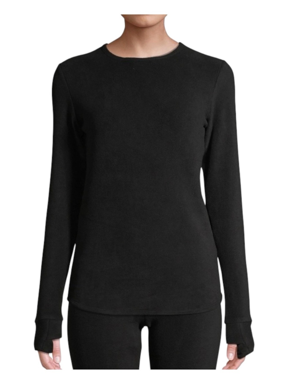 Cuddl Duds Warm Stretch Fleece Long Sleeve Crew Neck Thermal Base Layer Top